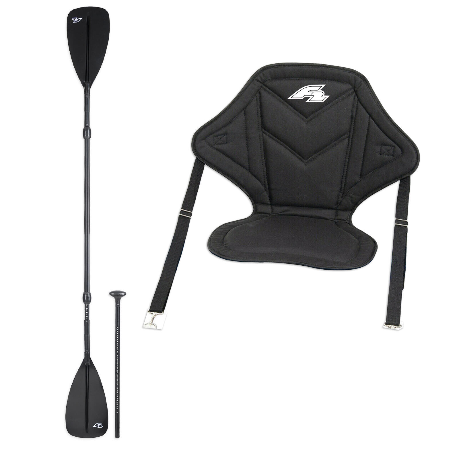 F2 F2 SUP Set aus Kajak Paddel Alu 4 teilig + bequemen Kajak Sitz 2024/25