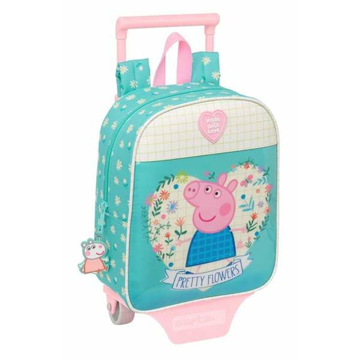 Ghiozdan Peppa Pig Pretty Flowers Albastru