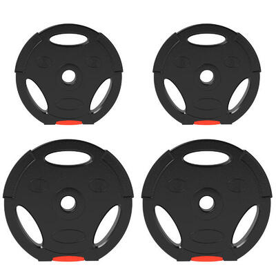 SPORTNOW Kit Pesi con 2 Dischi da 10 kg e 2 Dischi da 5 kg con 3 Fori Nero