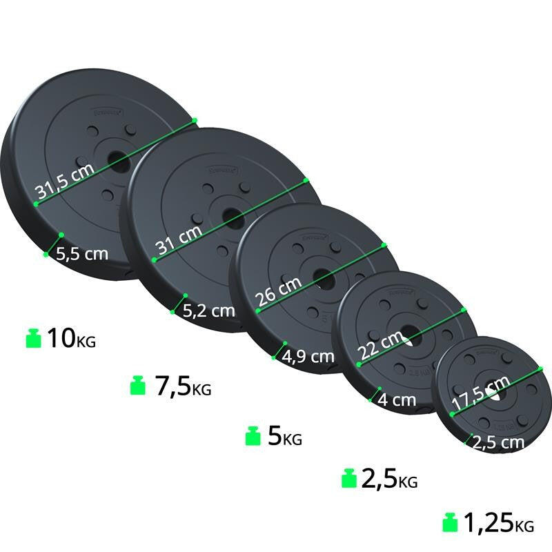 Set haltere 30 kg bara haltere 120 și 160 cm discuri de greutate fontă