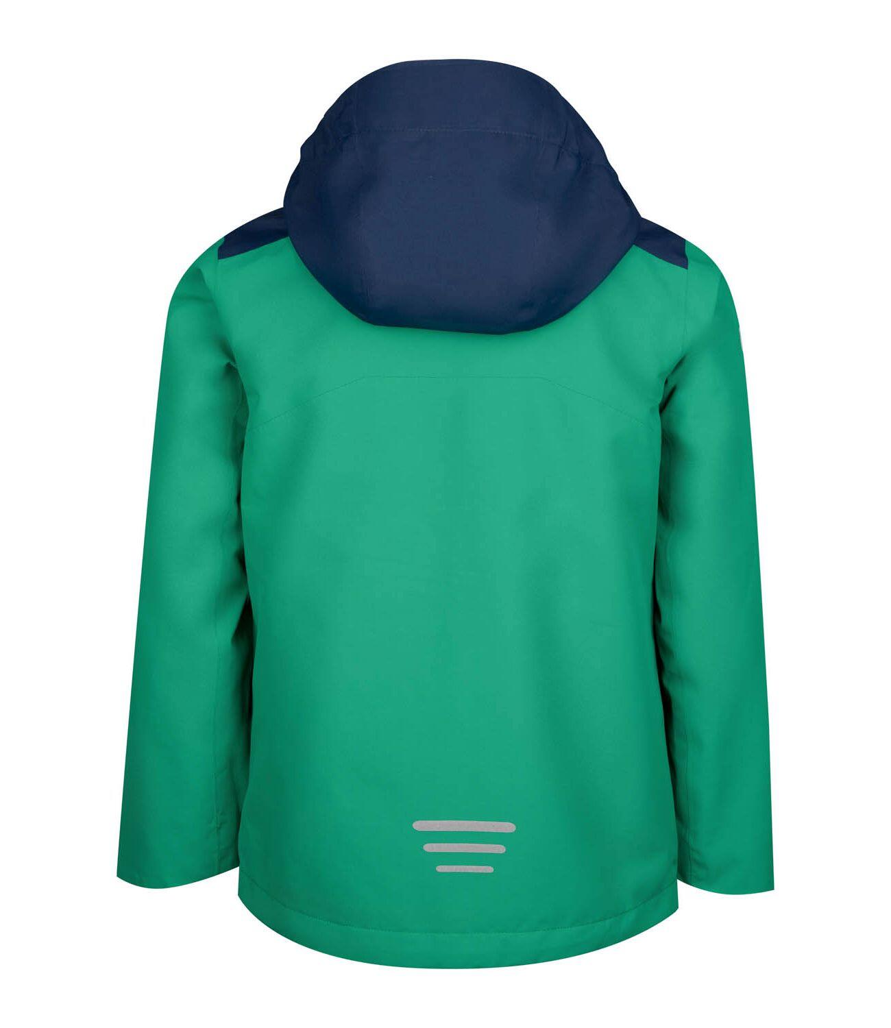 Kinder Regenjacke Bergen Pfeffergrün/Marineblau 2/3