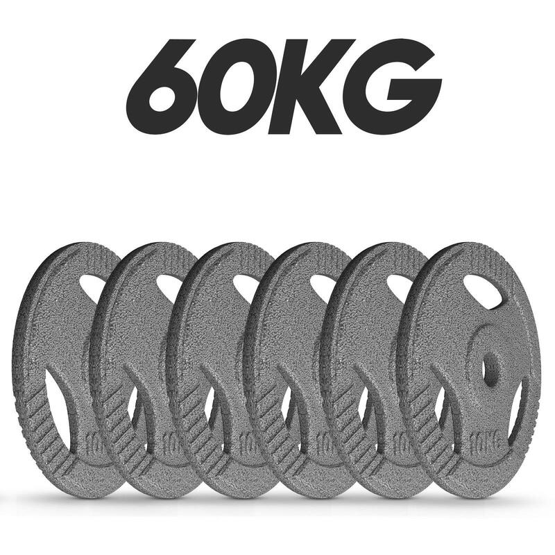 Set de placi de greutate din fonta, 6x10 KG, 30/31 mm PHYSIONICS