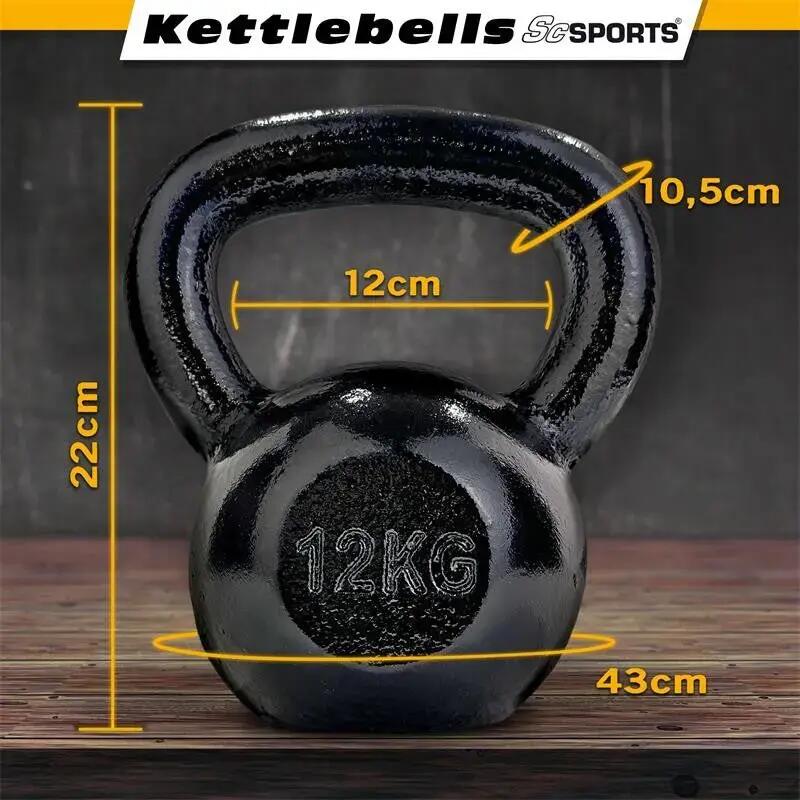 Kettlebell 12 kg fonta negru 3/6