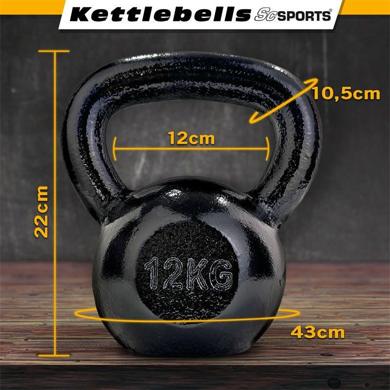 Kettlebell 12 kg fonta negru