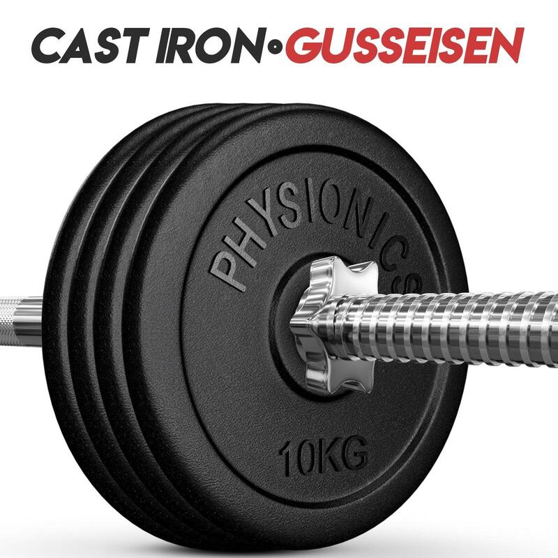 Set de discuri de greutate din fonta 4 x 10 kg negru