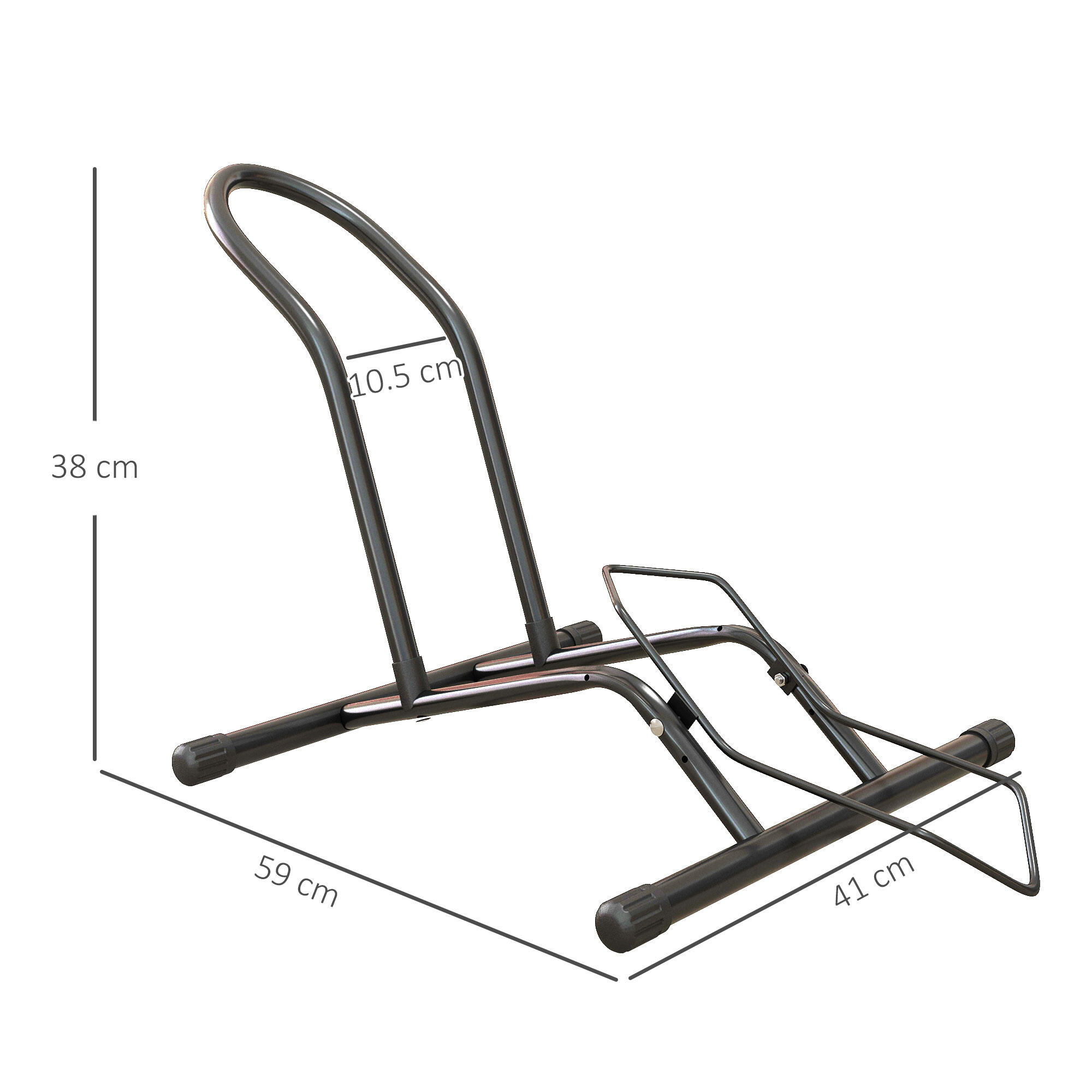SPORTNOW Cavalletto Portabici 59x41x38 cm in Acciaio Nero 3/7