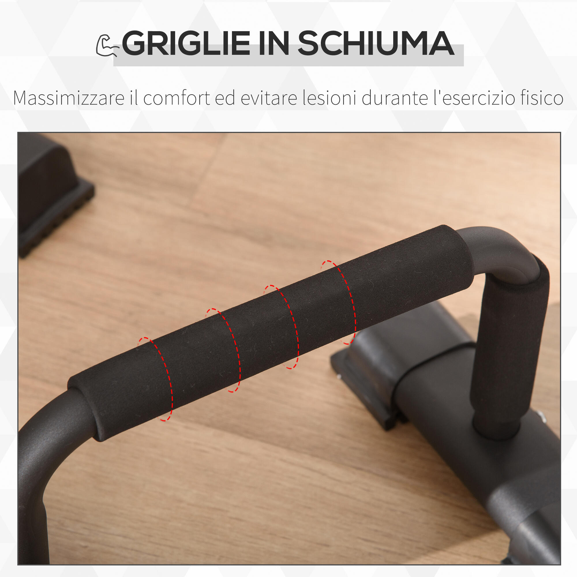 HOMCOM Set 2 Barre Parallele in Acciaio con Impugnatura Antiscivolo Nero 6/7