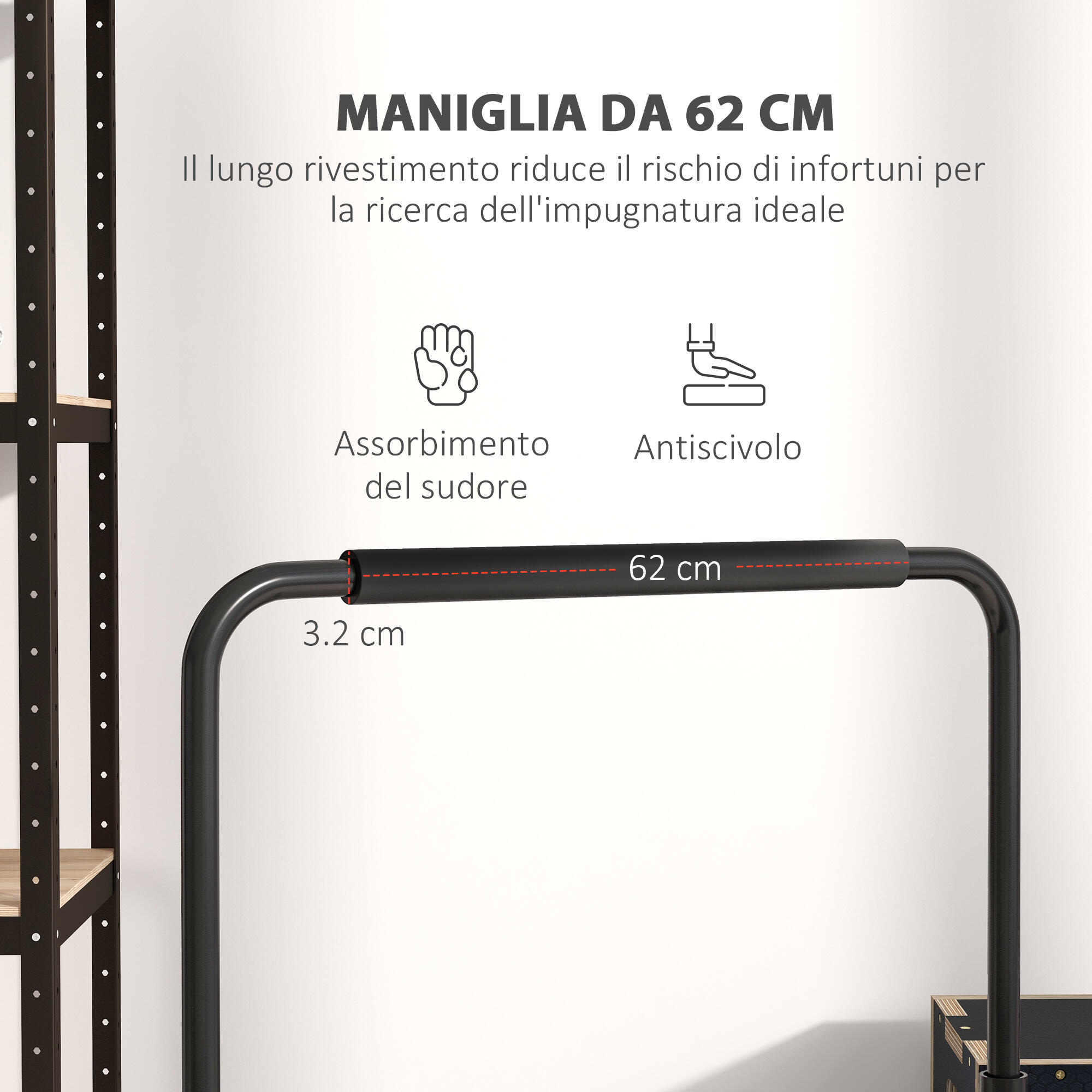 SPORTNOW Set 2 Barre per Dip ad Altezza Regolabile in Acciaio Nero 6/8