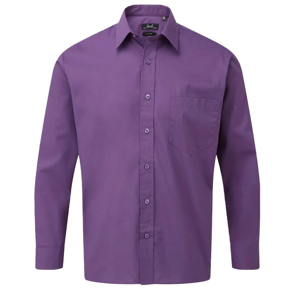 Mens Poplin LongSleeved Shirt (Purple)