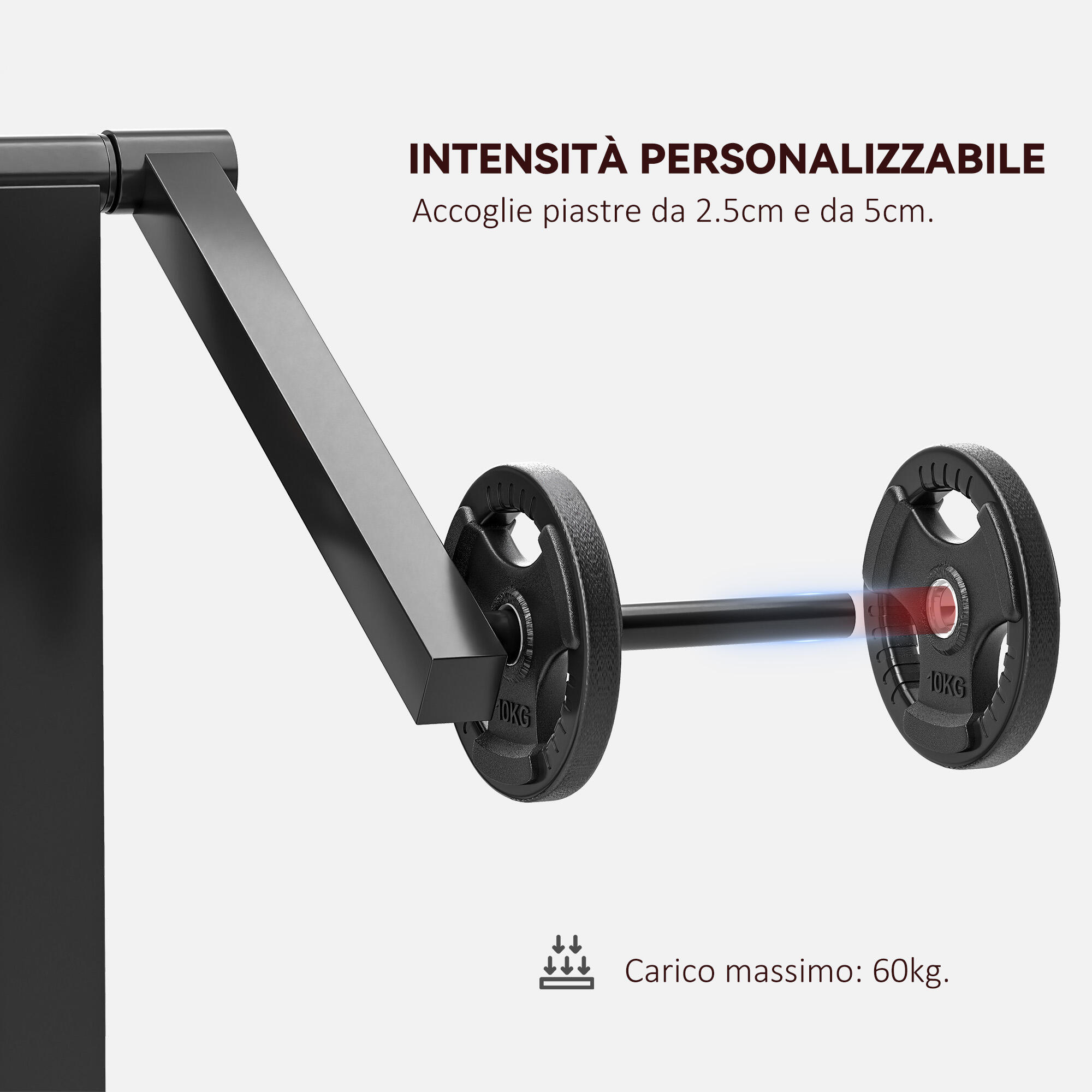 SPORTNOW Panca Romana 2 in 1 per Curl e Tricipiti con 25 Regolazioni, Nero 7/7