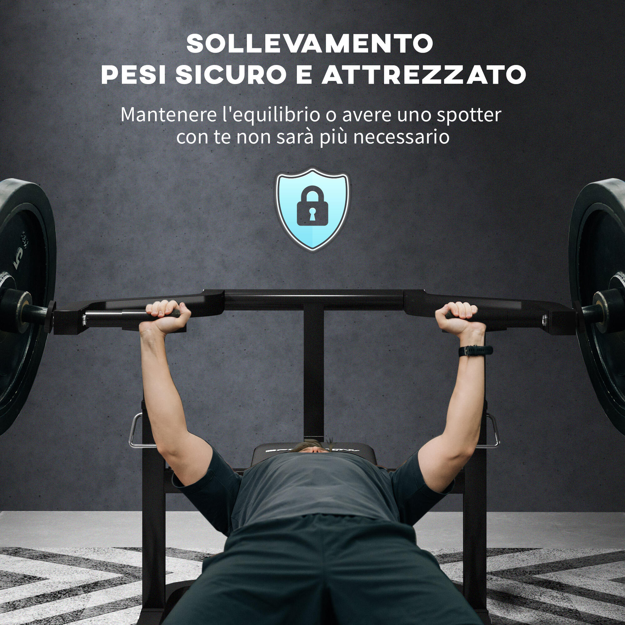SPORTNOW Macchina Pettorali ad Altezza Regolabile in Acciaio Nero 4/8