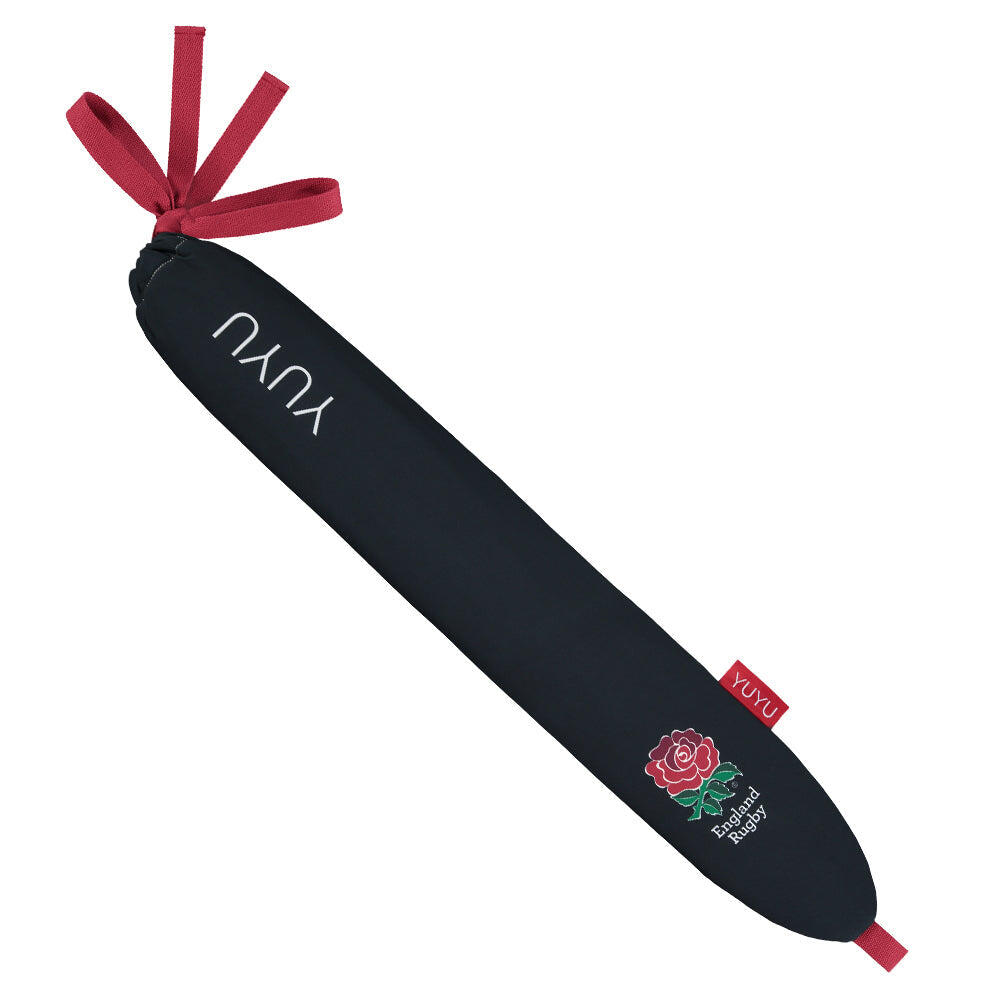 YUYU Long Hot Water Bottle with England Rugby Cover, Black & White