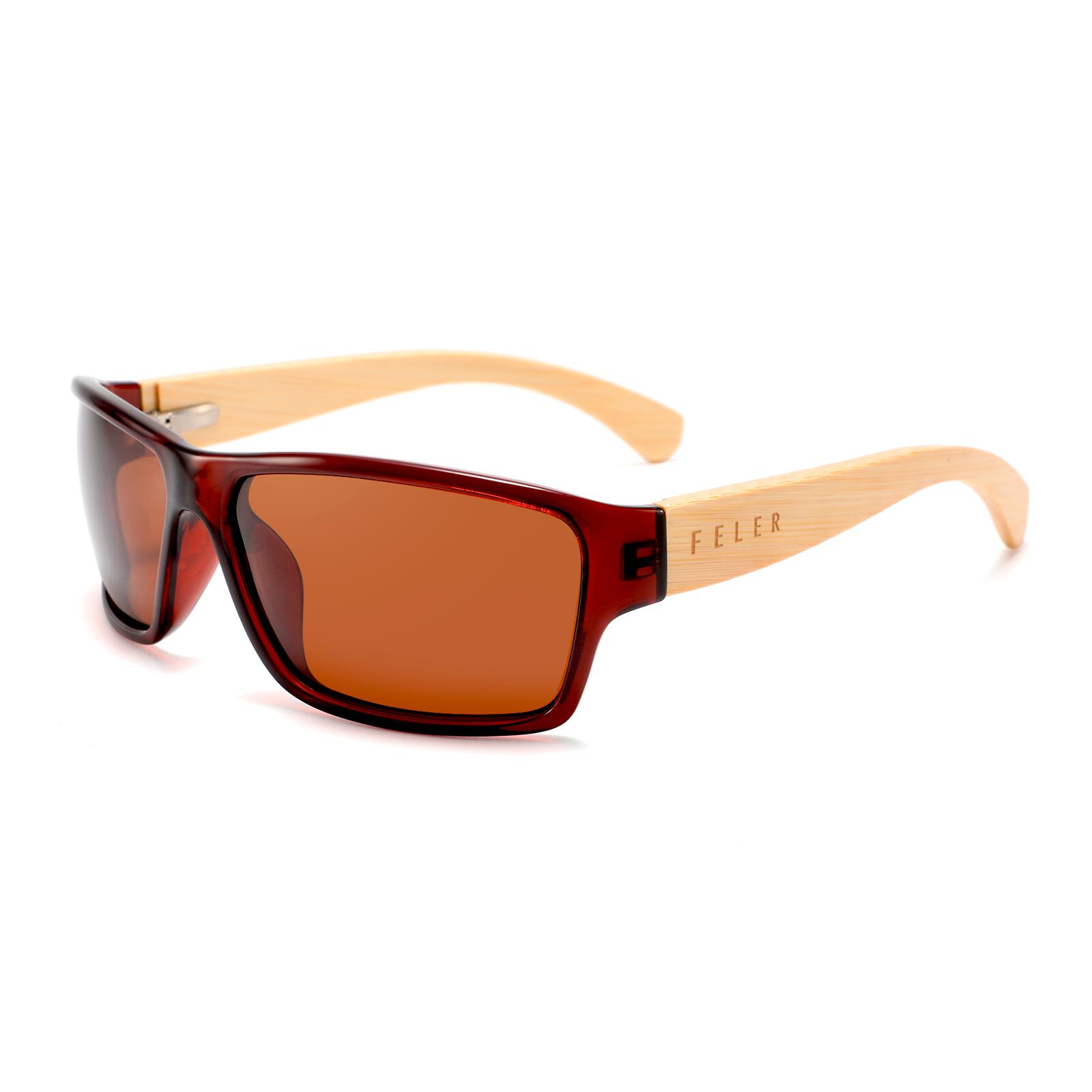 Feler - Lunettes De Soleil Unisex En Bois Feler 1059-2, Taille 60 Mm - Lunettes De Soleil - Marron - Taille Unique - Decathlon