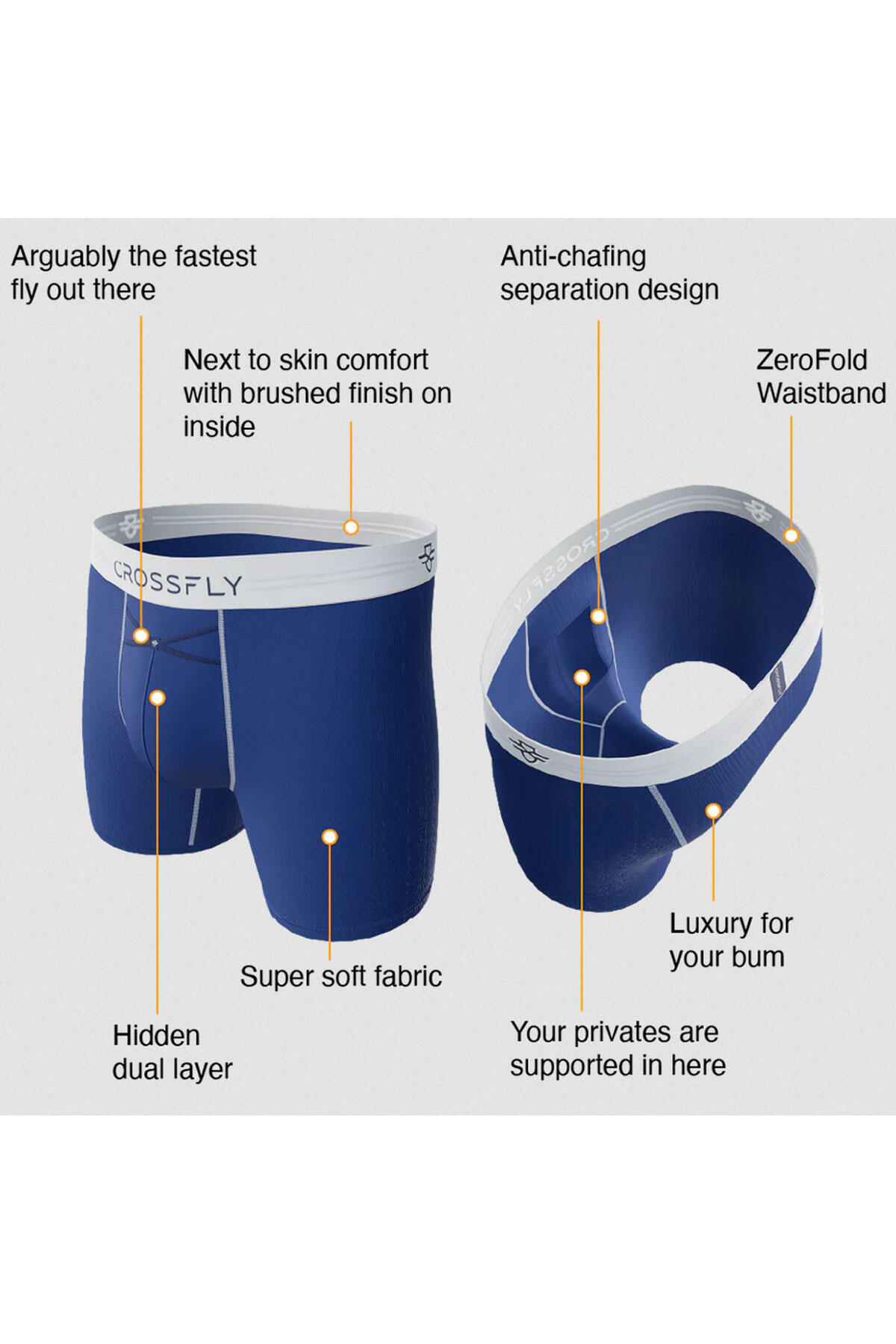Crossfly Men's Ikon 3" Everyday Trunk Boxers 4/5