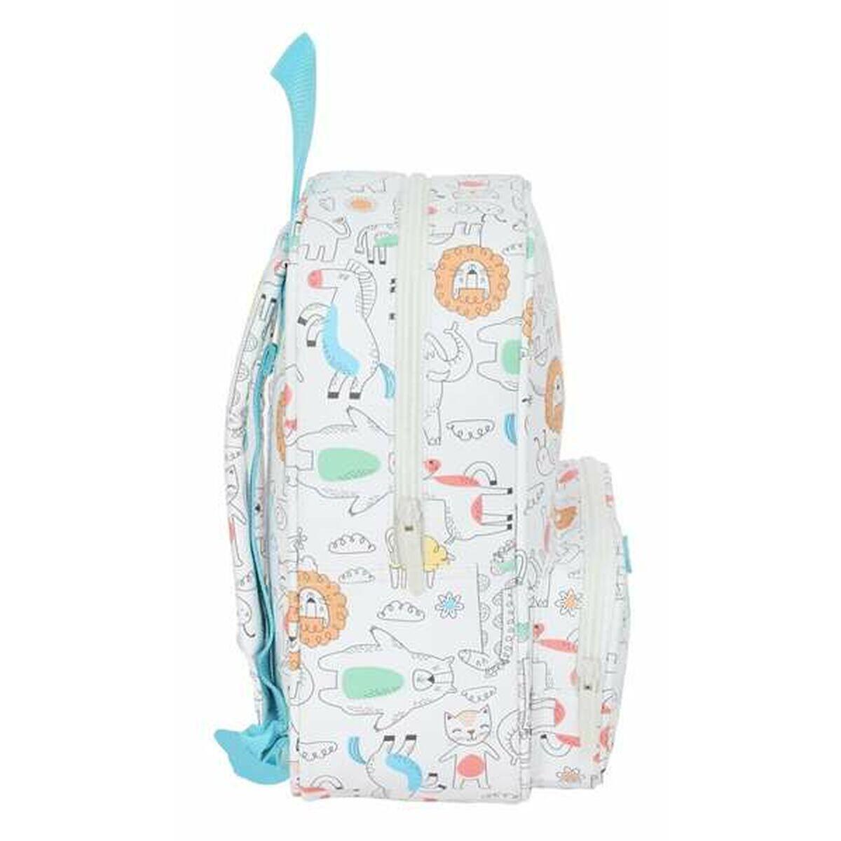 Mochila Escolar Safta Zoo Blanco 3/3
