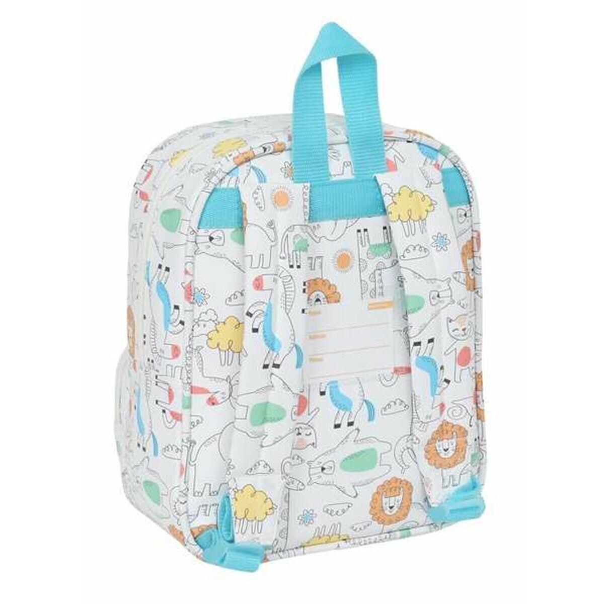 Mochila Escolar Safta Zoo Blanco 2/3