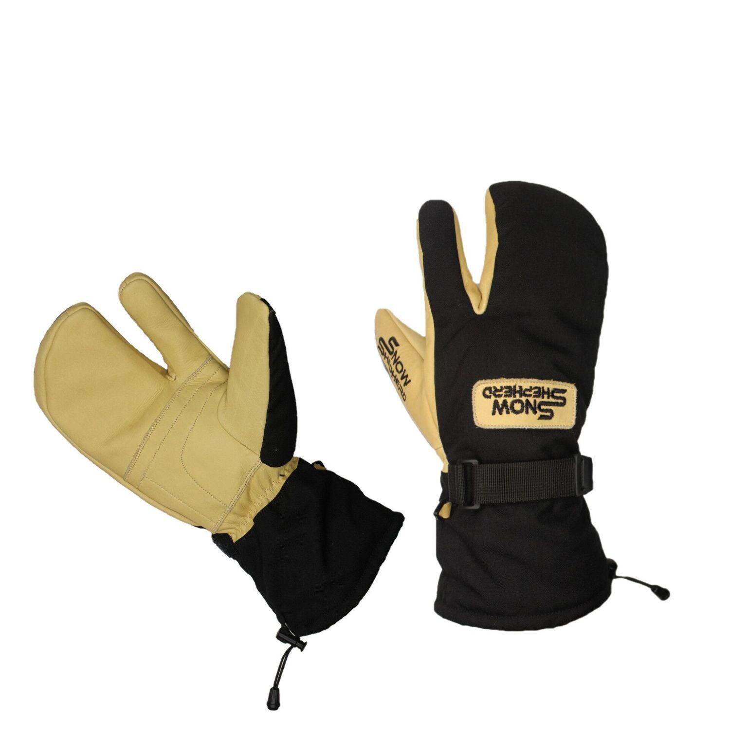 SNOWSHEPHERD 3 Finger Mittens Tan & Black