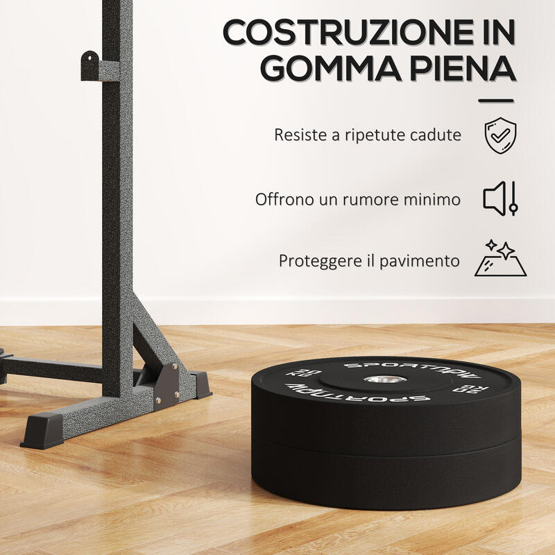 SPORTNOW Set 2 Discuri Cauciuc Greutate 20 kg