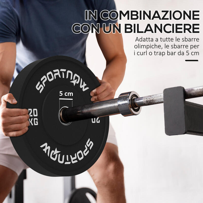 SPORTNOW Set 2 Discuri Cauciuc Greutate 20 kg
