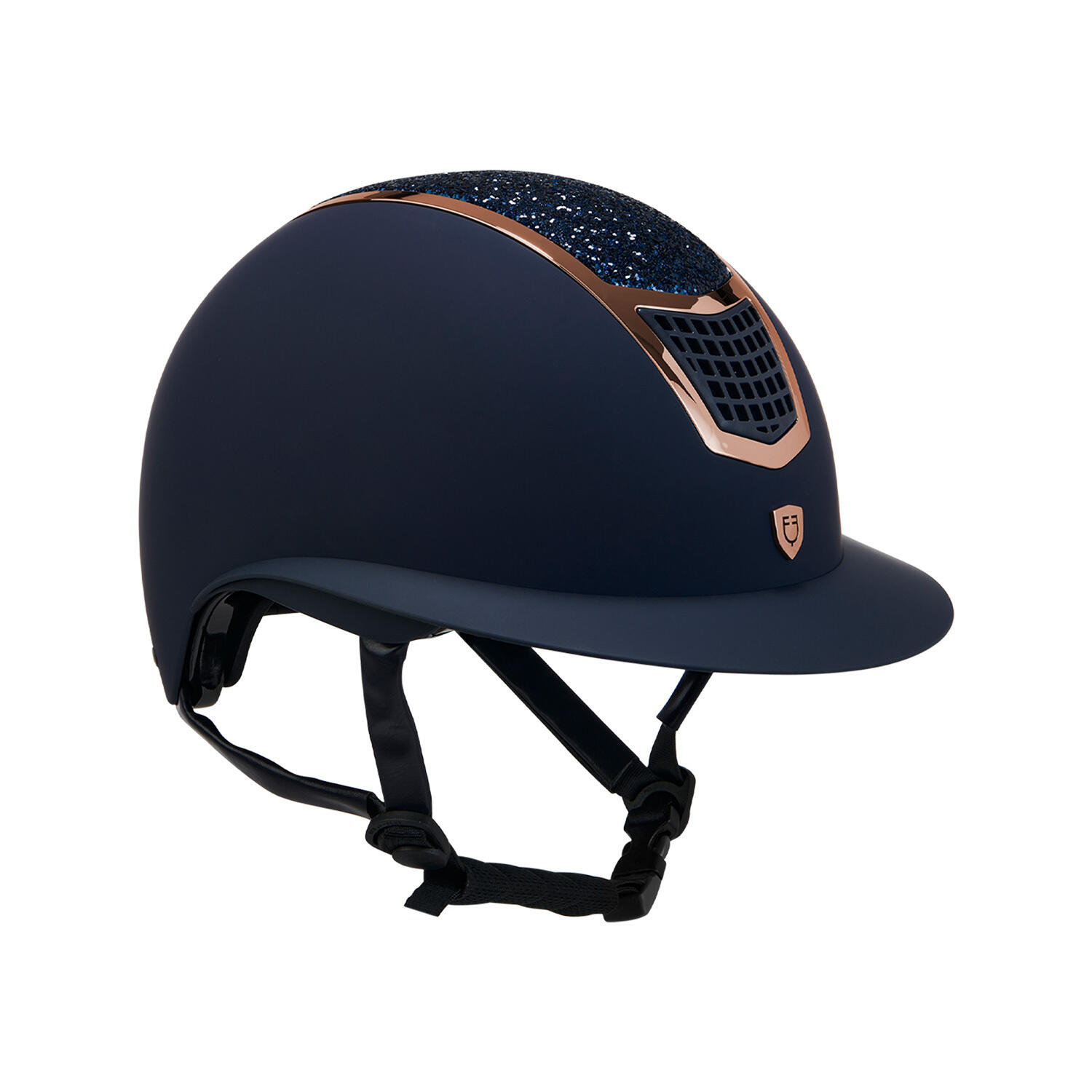 EQUESTRO Casco da bici da equitazione Equestro Eclipse Stone Mat Rowel Fitting