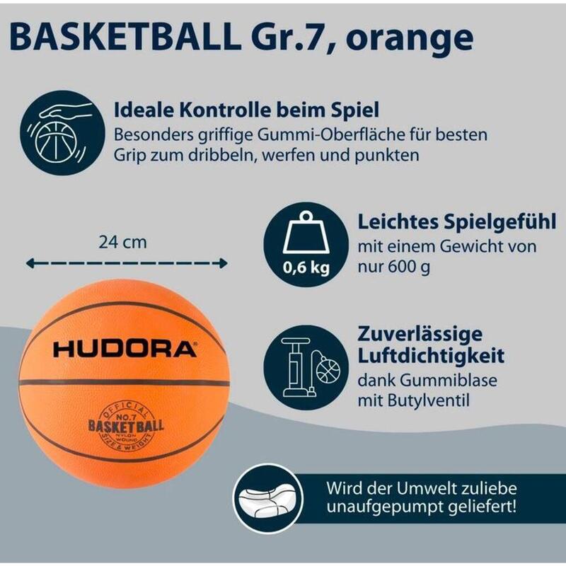 Zestaw obręcz do koszykówki z piłką Hudora Slam It + pompka i siatka