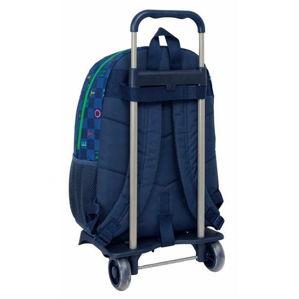 Mochila Escolar con Ruedas Benetton Damero Azul oscuro 2/3