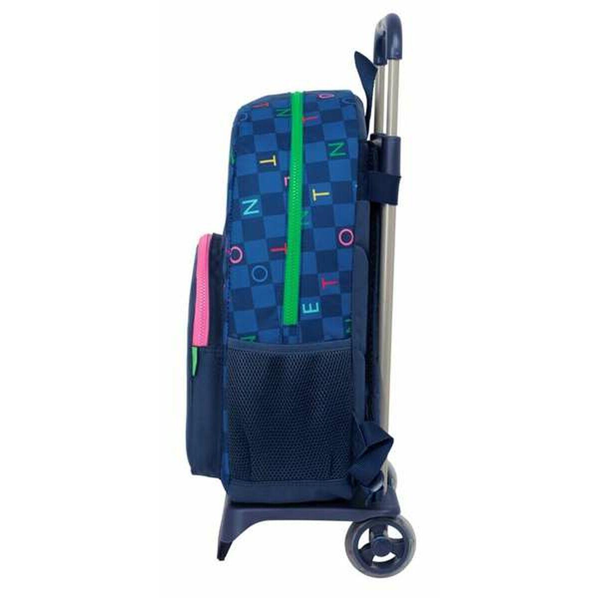 Mochila Escolar con Ruedas Benetton Damero Azul oscuro 3/3