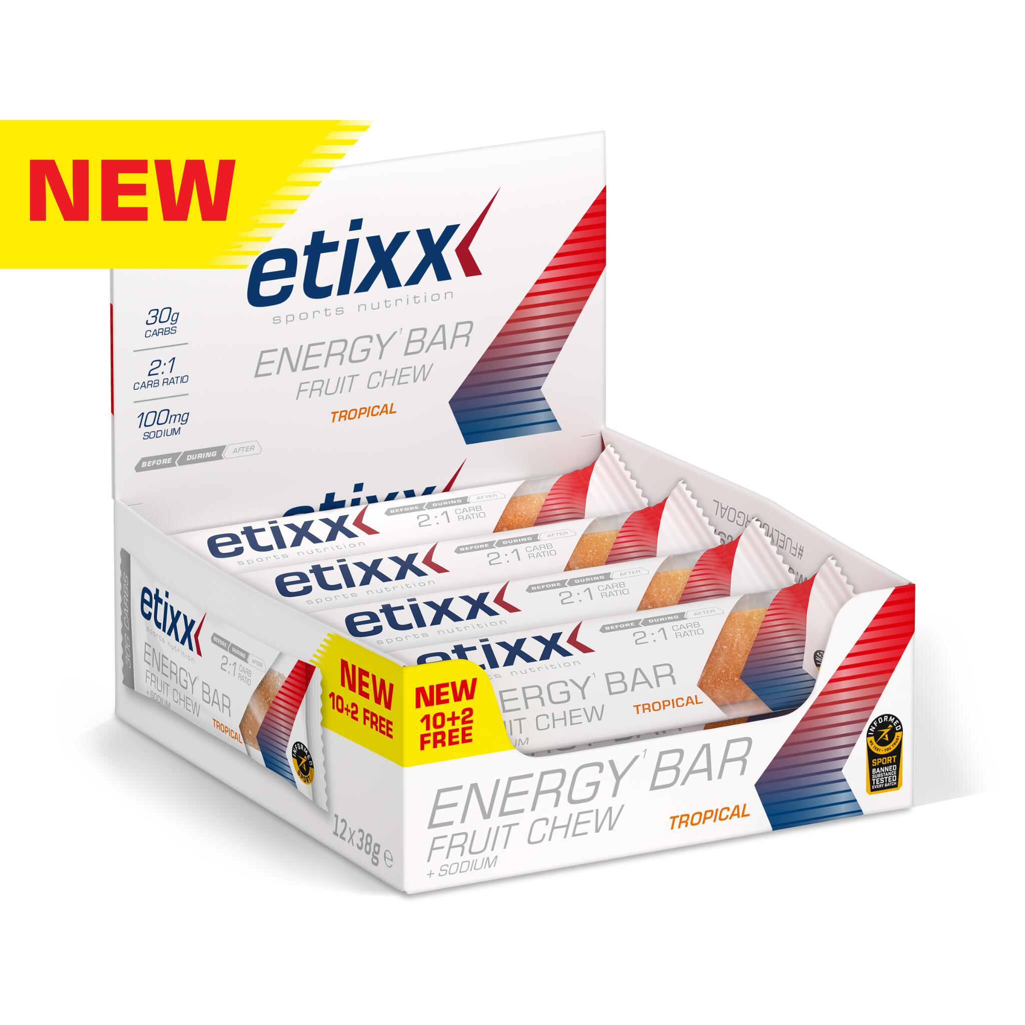 ETIXX Energy Bar Fruit Chew Tropical 12x38g