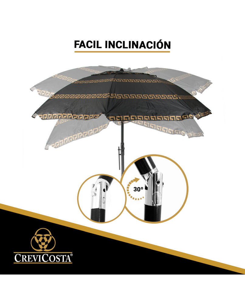 Sombrilla Playa 200 cm/8 Varillas - CREVICOSTA Olimpia Negro 2/6