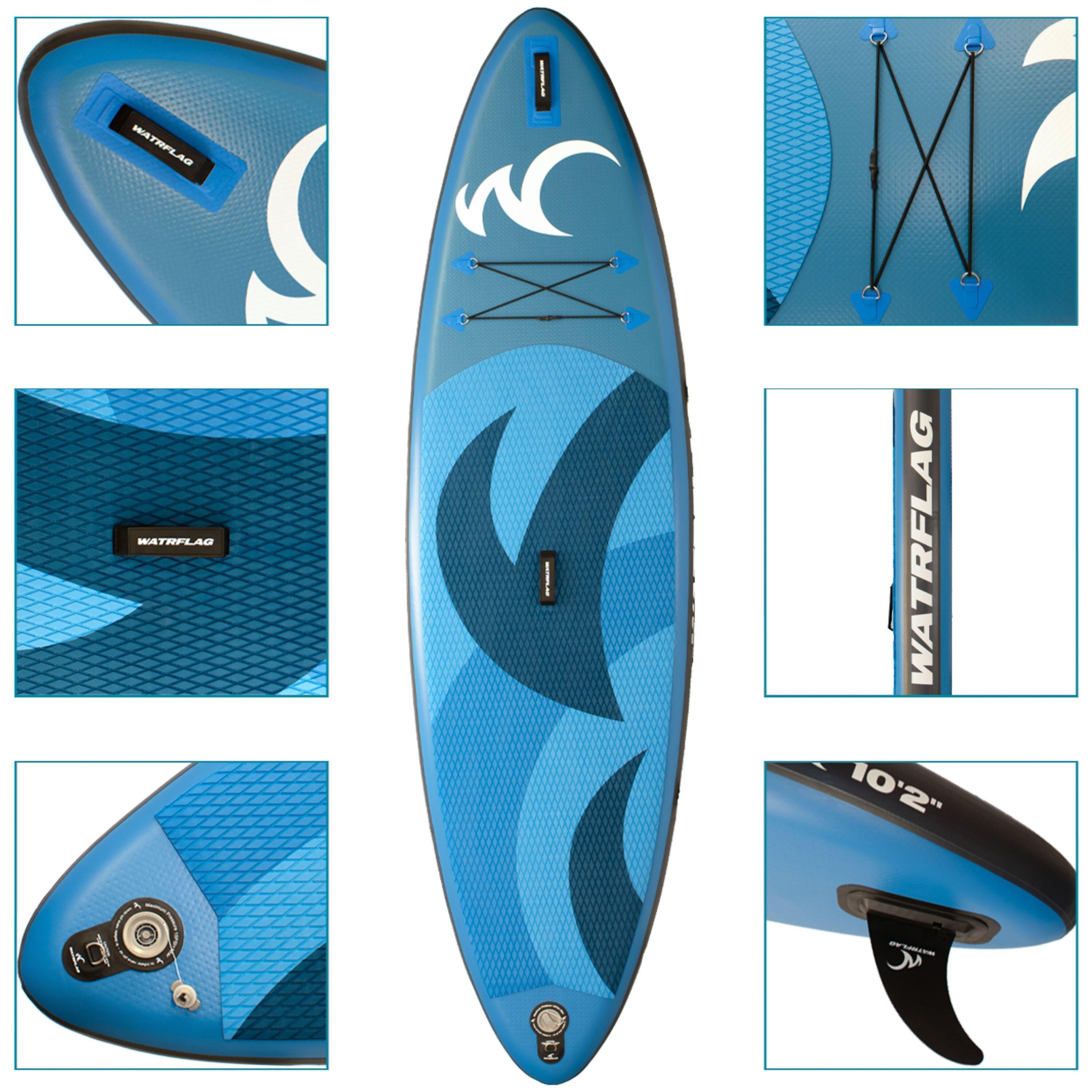 Premium kwaliteit opblaasbaar SUP Board - WATRFLAG Flow 10'2" - Set - ALLROUND 3/8