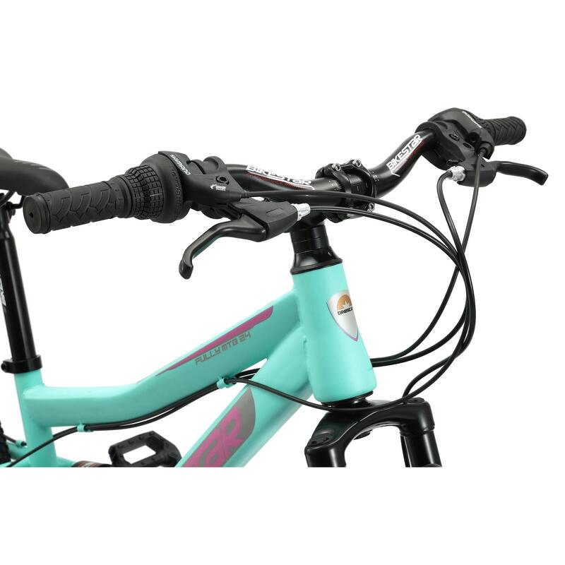 VTT 24" vélo enfant 9 ans, tout suspendu, 21 vitesses, frein à disque
