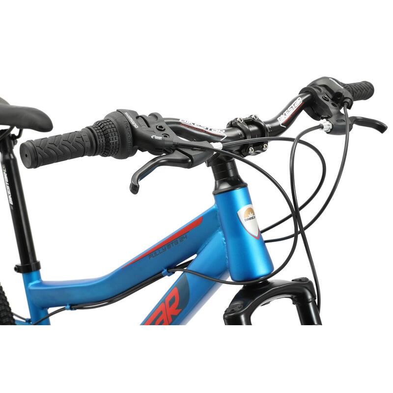 VTT 24" vélo enfant 9 ans, tout suspendu, 21 vitesses, frein à disque