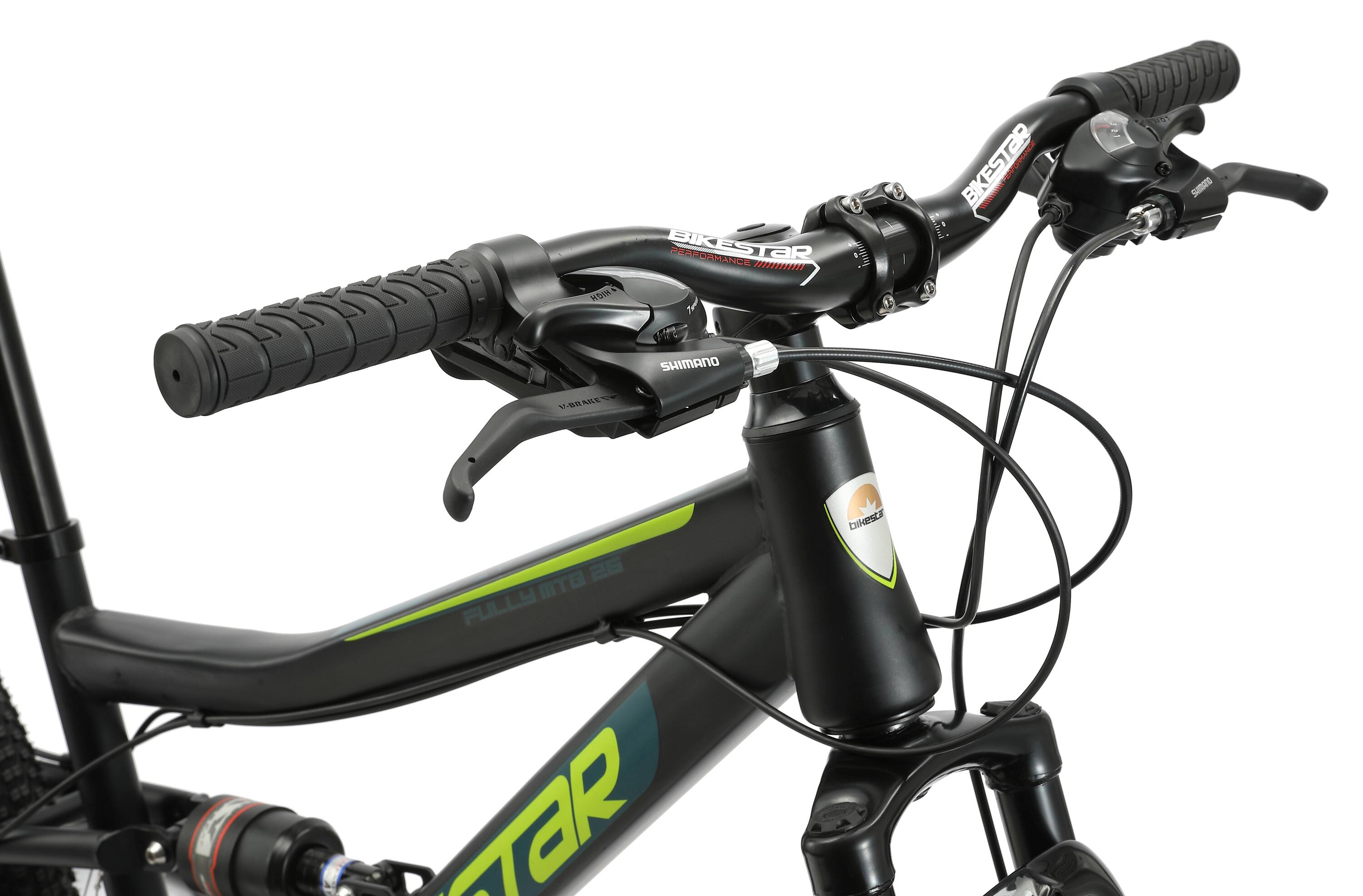 MTB fiets 26", volledig geveerde, 21 versnellingen, schijfremmen 6/7