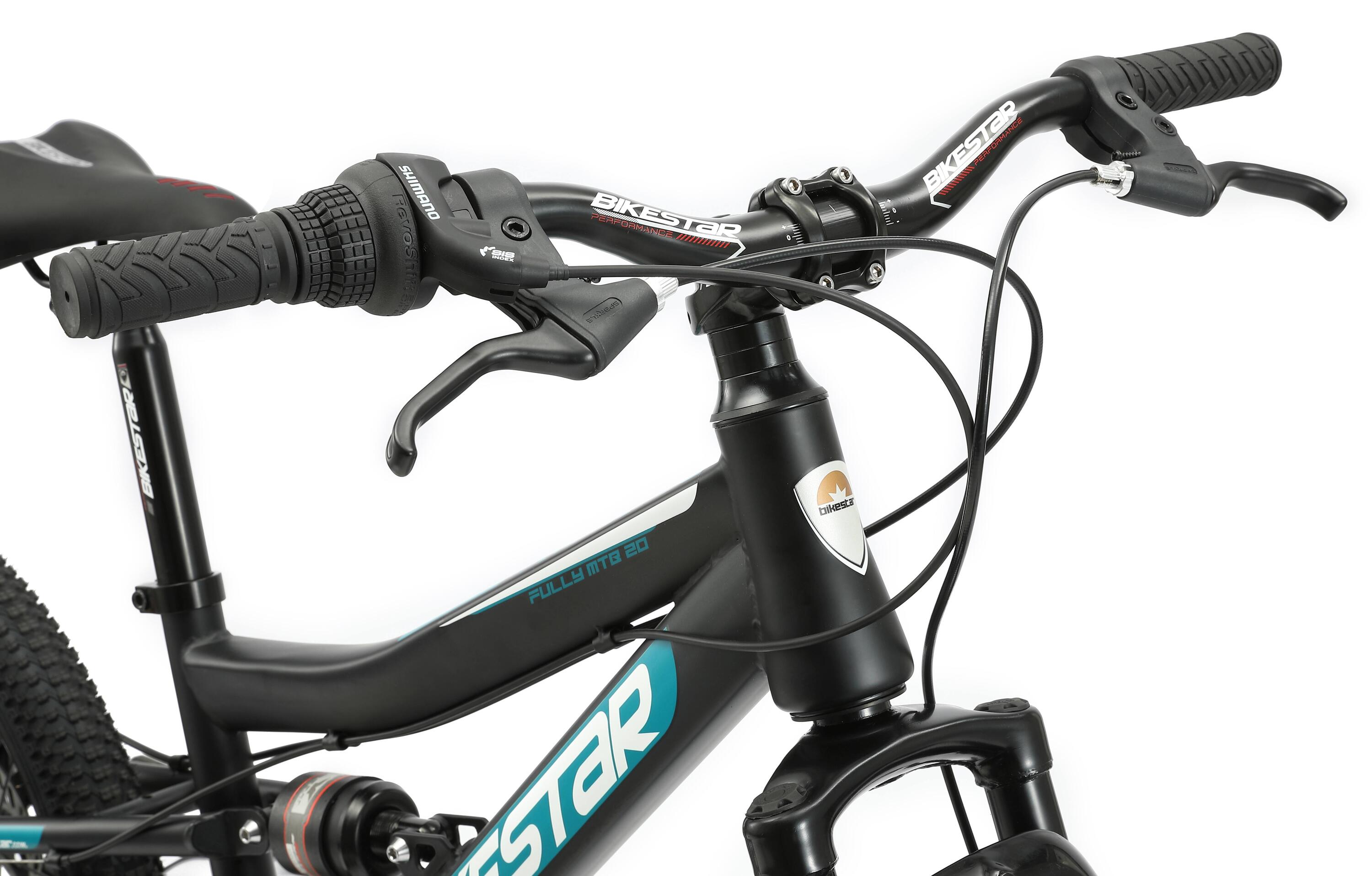 Bikestar Kinderfahrrad MTB Fully Steel 7Gang 20Zoll Schwarz/Benzin 6/7