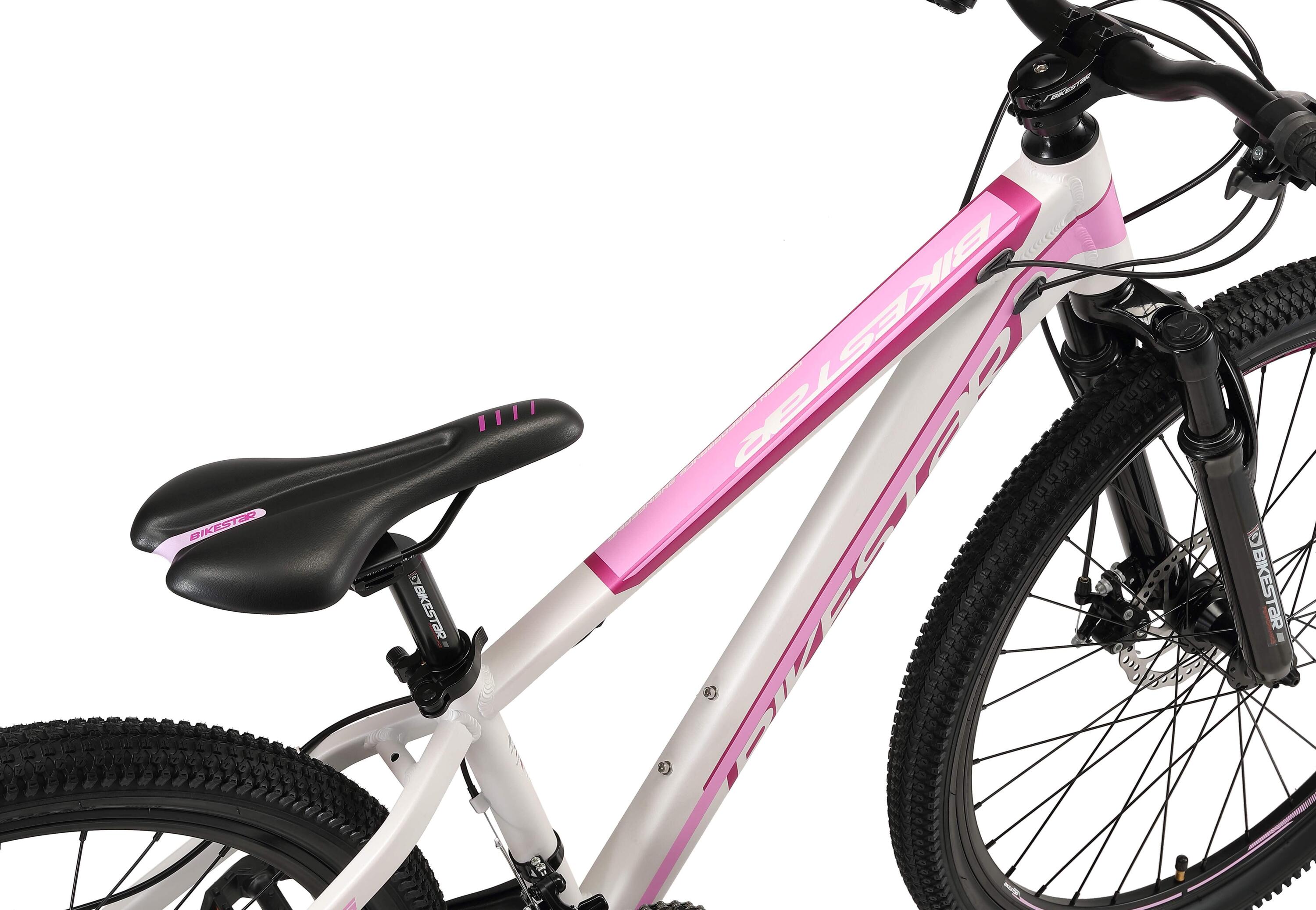 Bikestar Hardtail MTB, Sport, 26 Zoll, 21 Gang, weiß/pink 5/6