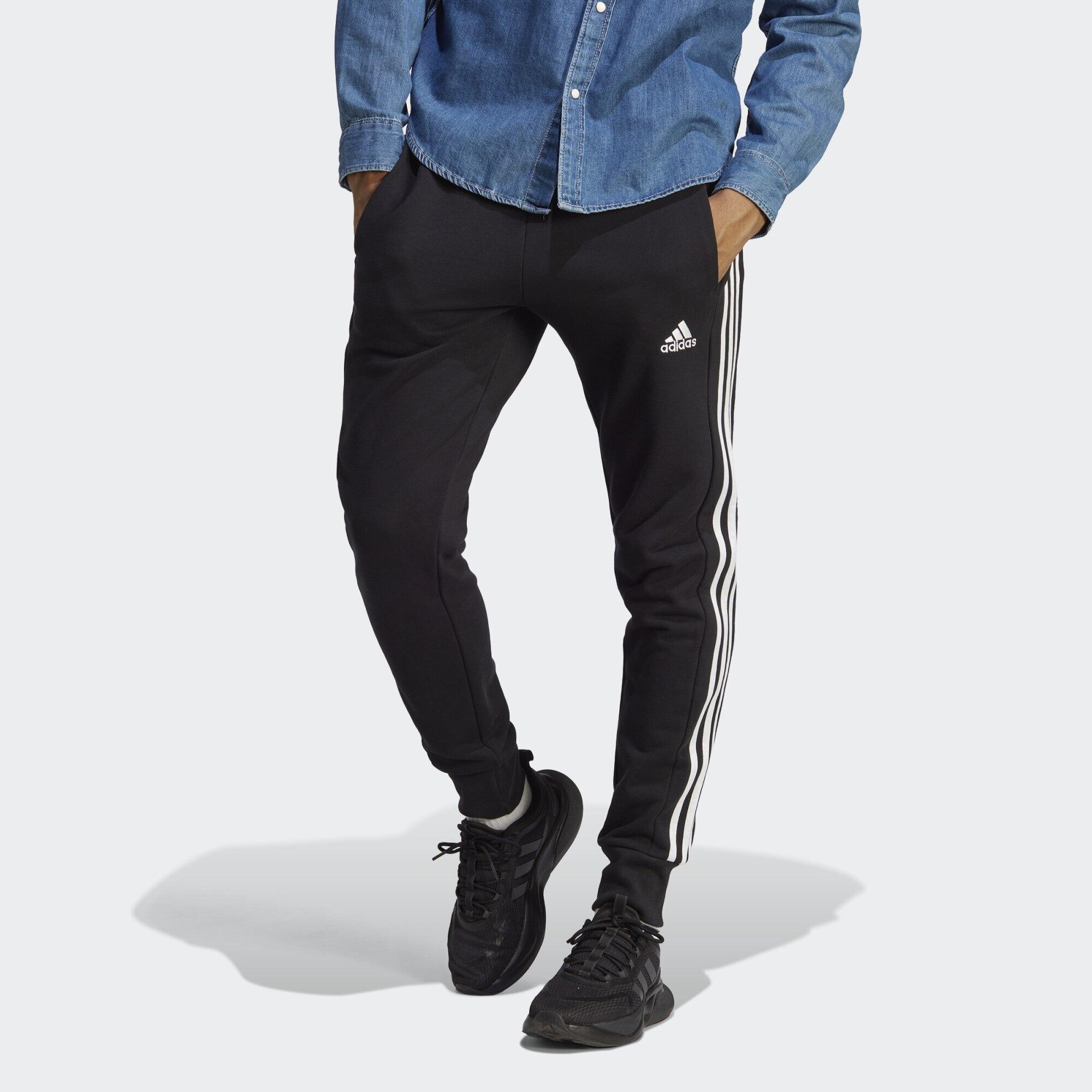 Essentials French Terry Tapered Cuff 3-Stripes Broek 1/6