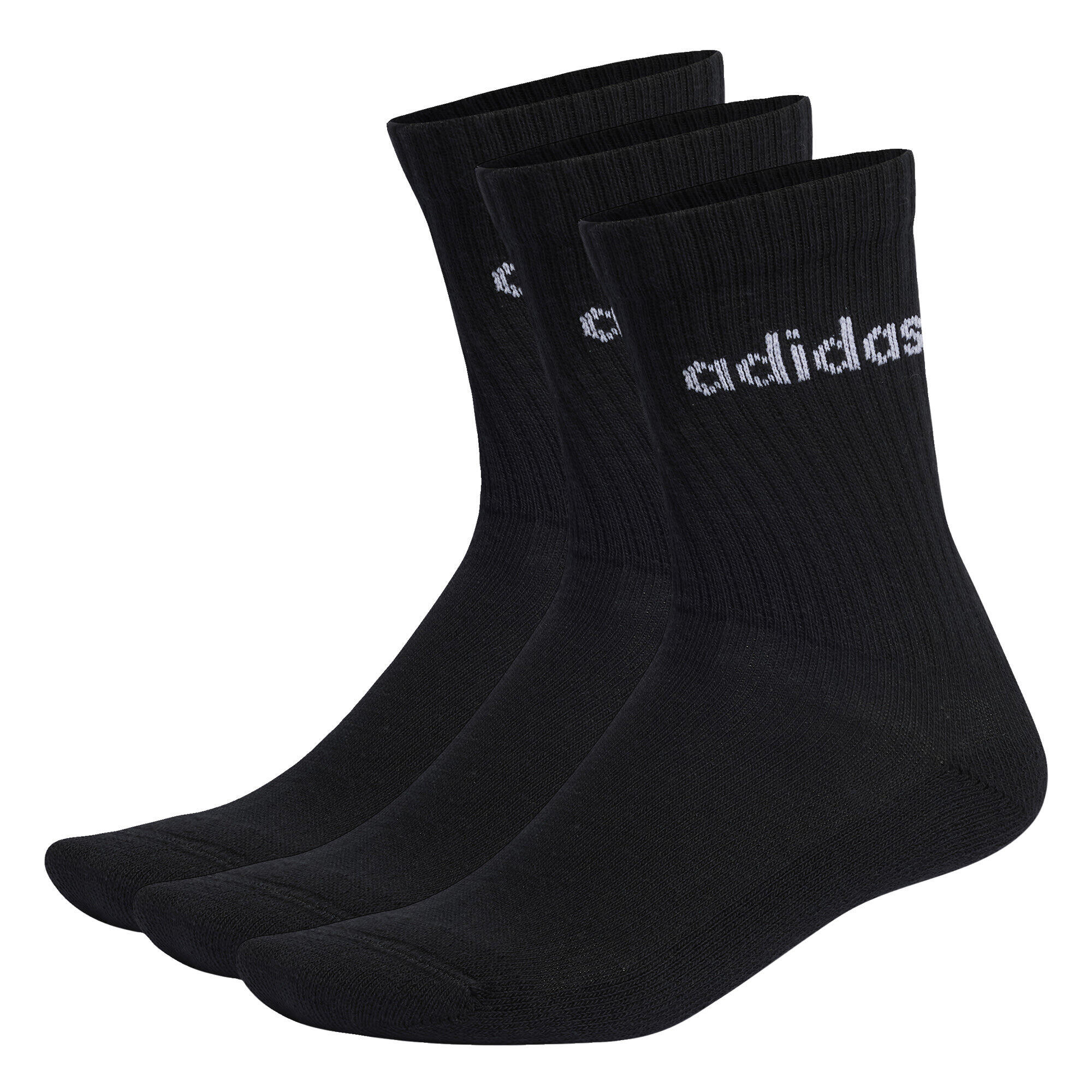 Adidas - Chaussettes Matelassées Linear (3 Paires) - Chaussettes - Blanc|noir - 34/36 - Decathlon