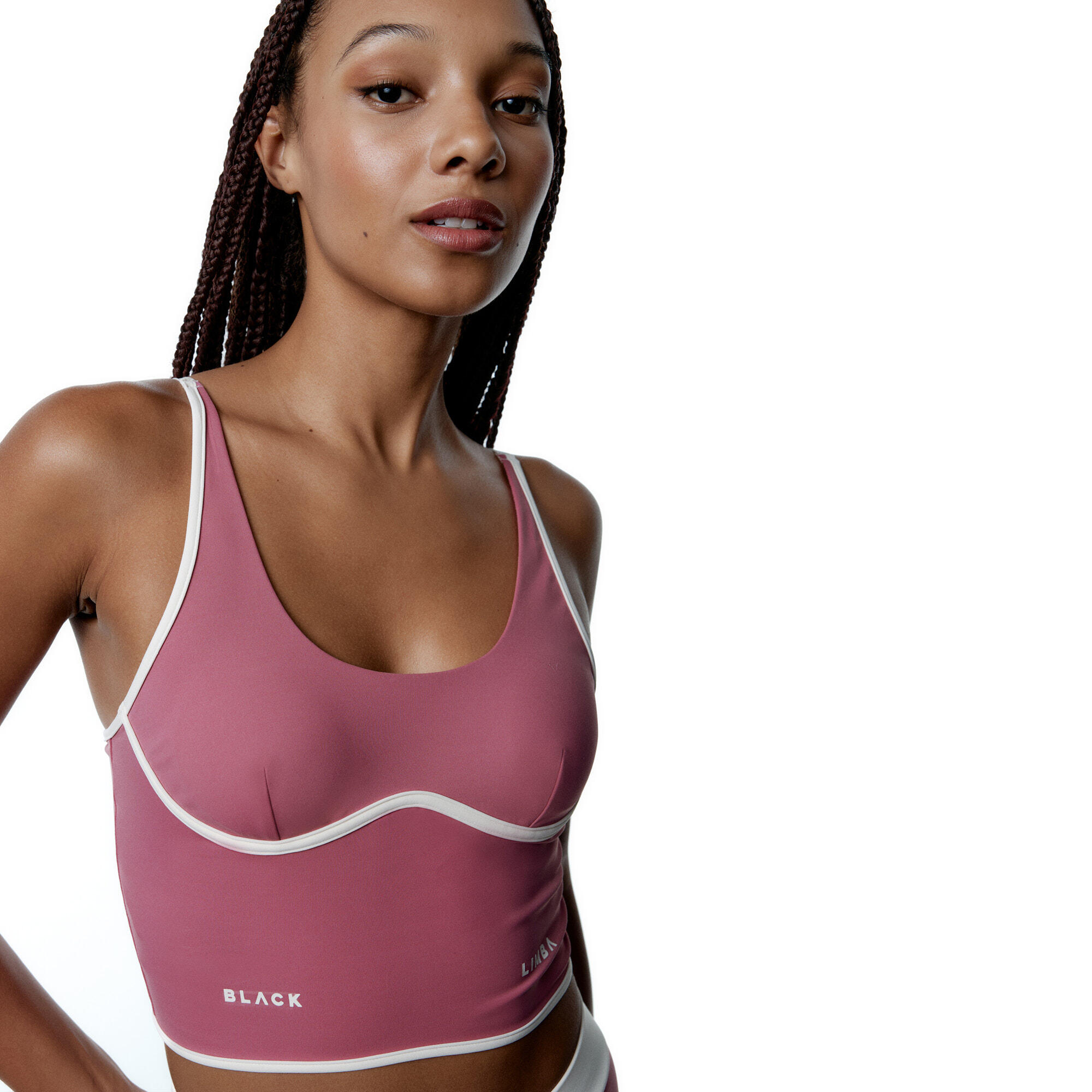 BLACK LIMBA Top desportivo CourtEdge Suporte Médio das mulher Black Limba