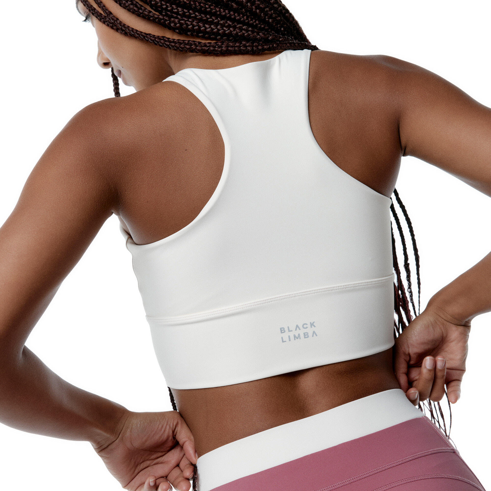 Sujetador Top deportivo Diardi Sujecion alta de mujer Black Limba Cream 2/7
