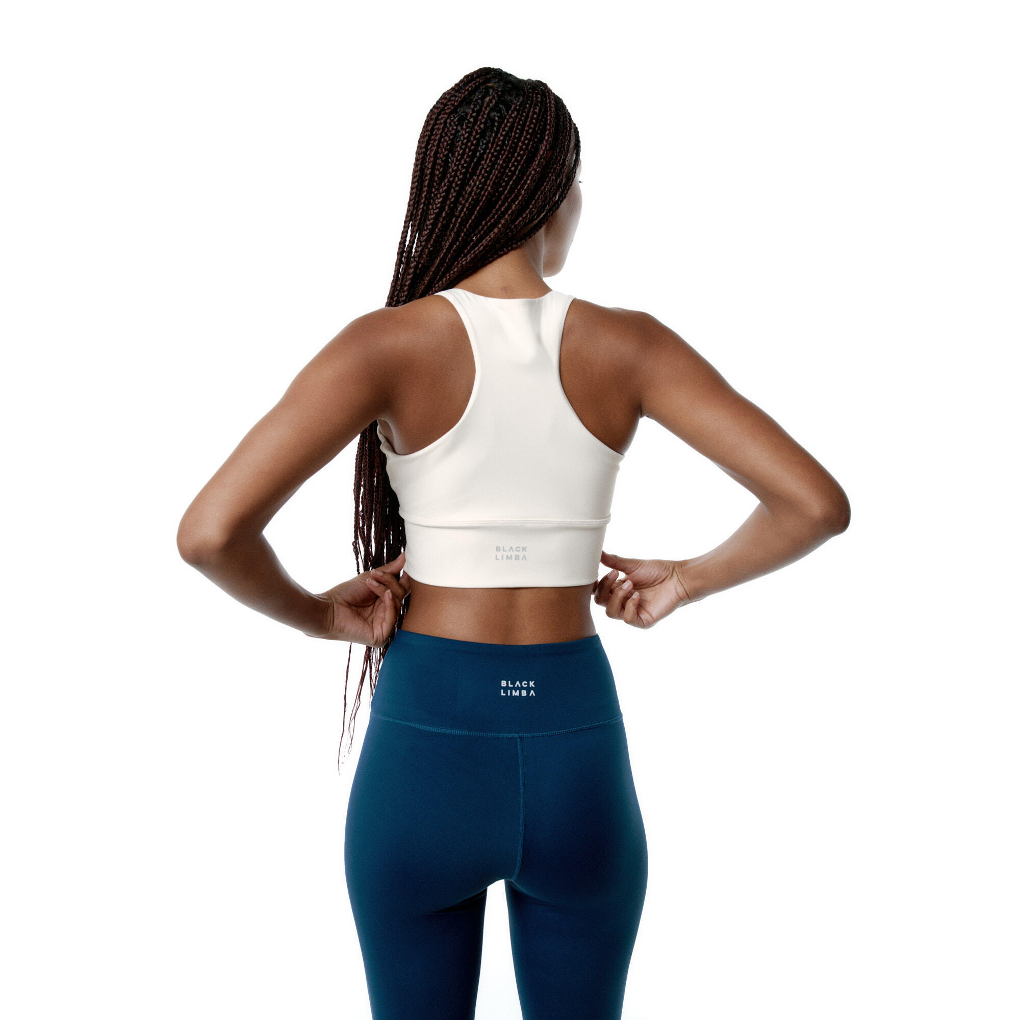 Sujetador Top deportivo Diardi Sujecion alta de mujer Black Limba Cream 5/7