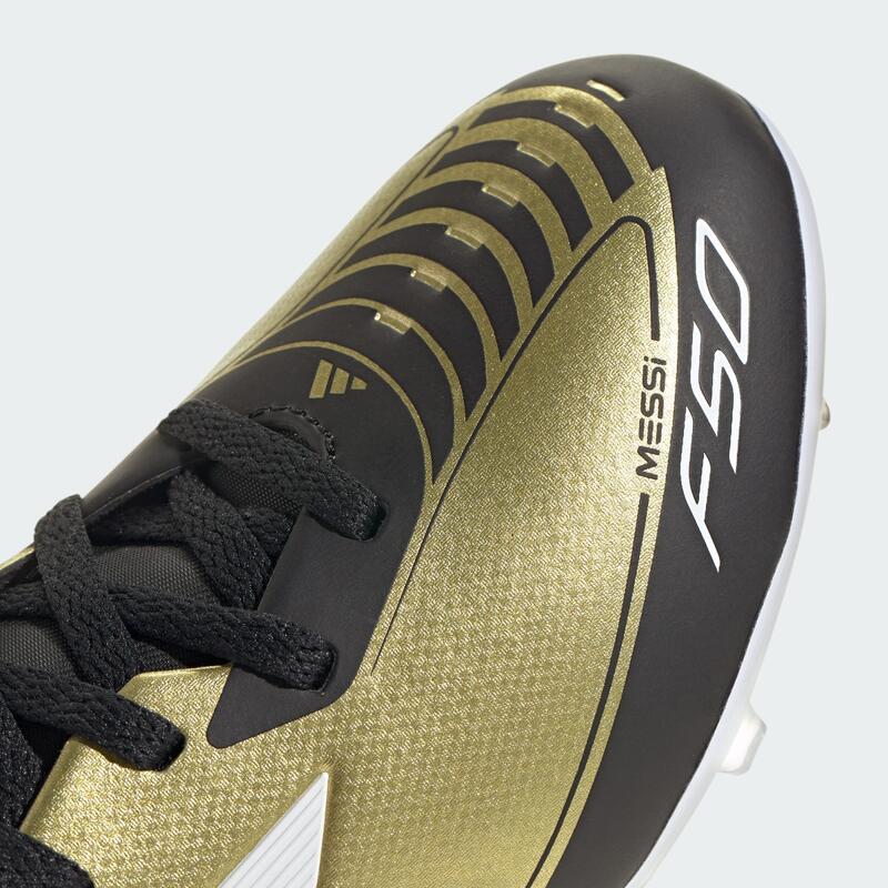 Pantofi cu crampoane adidas F50 League fotbal junior negru auriu