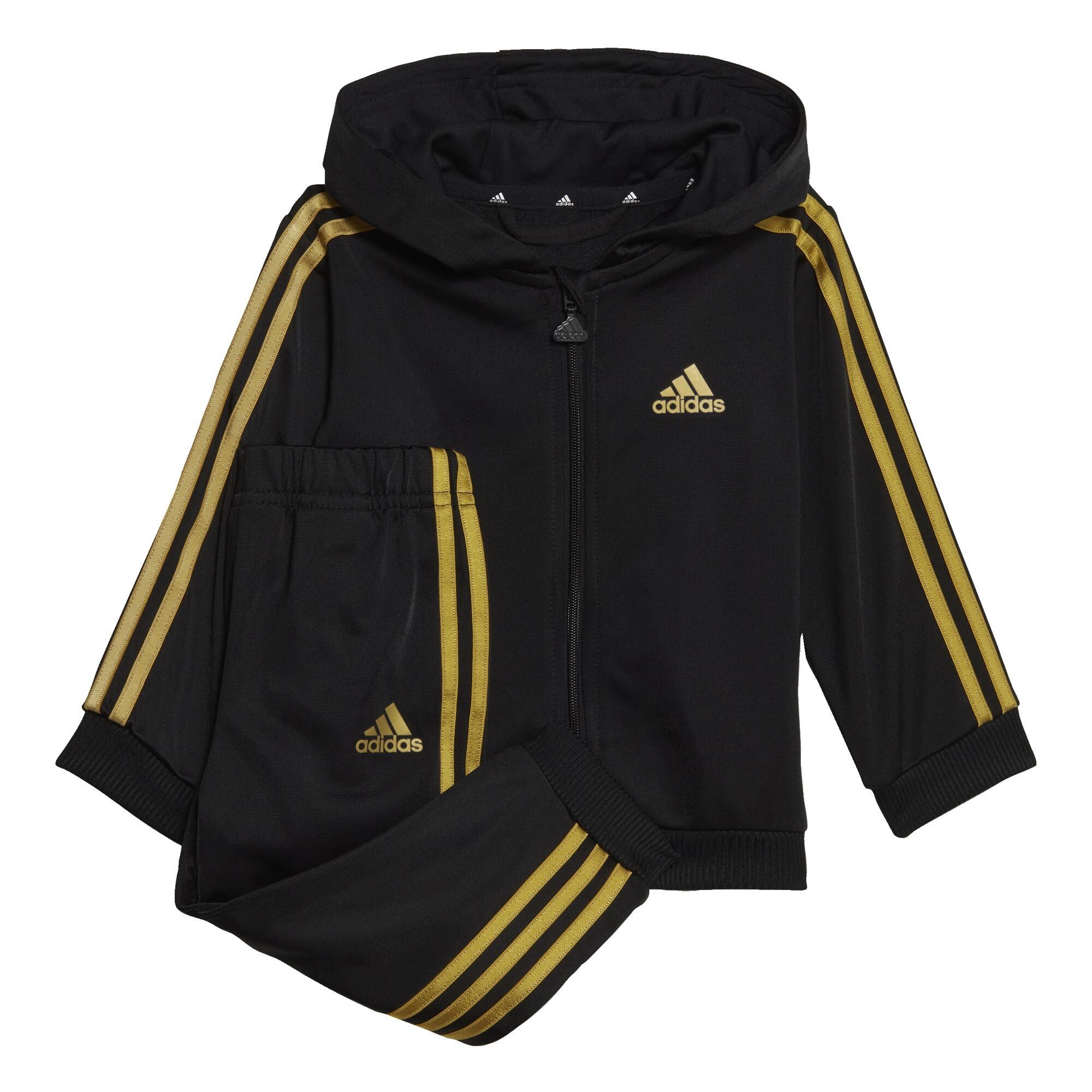 white gold adidas tracksuit