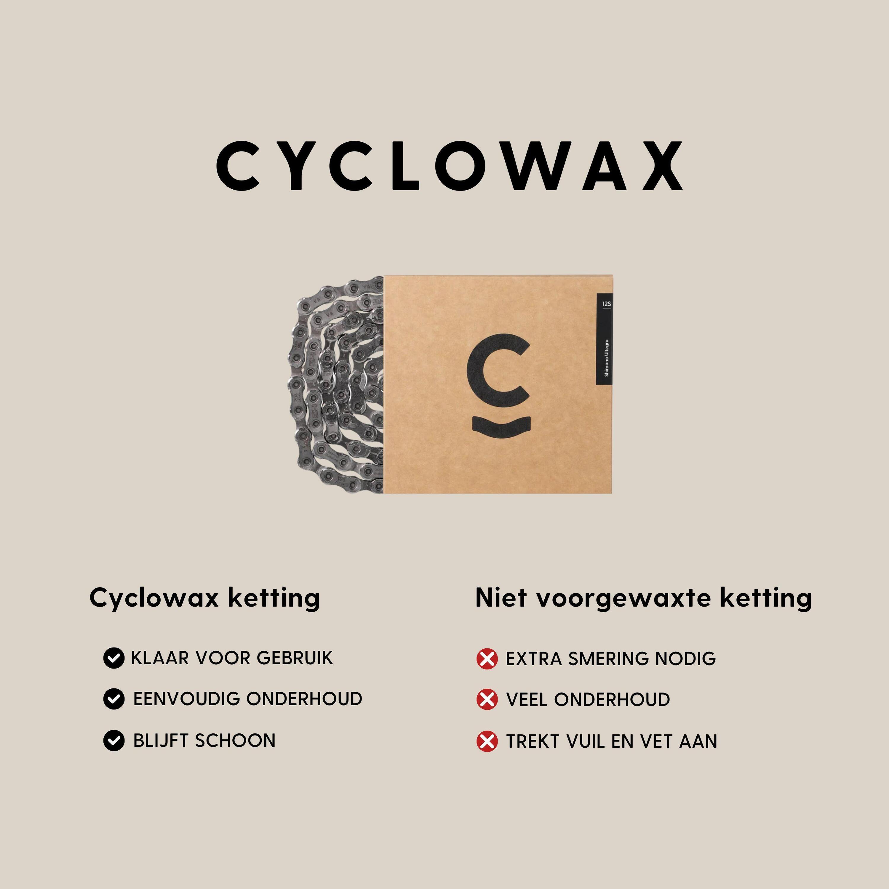 Catena pre-cerata Cyclowax Shimano Ultegra CN-M8100 12 velocità 126 maglie 5/7