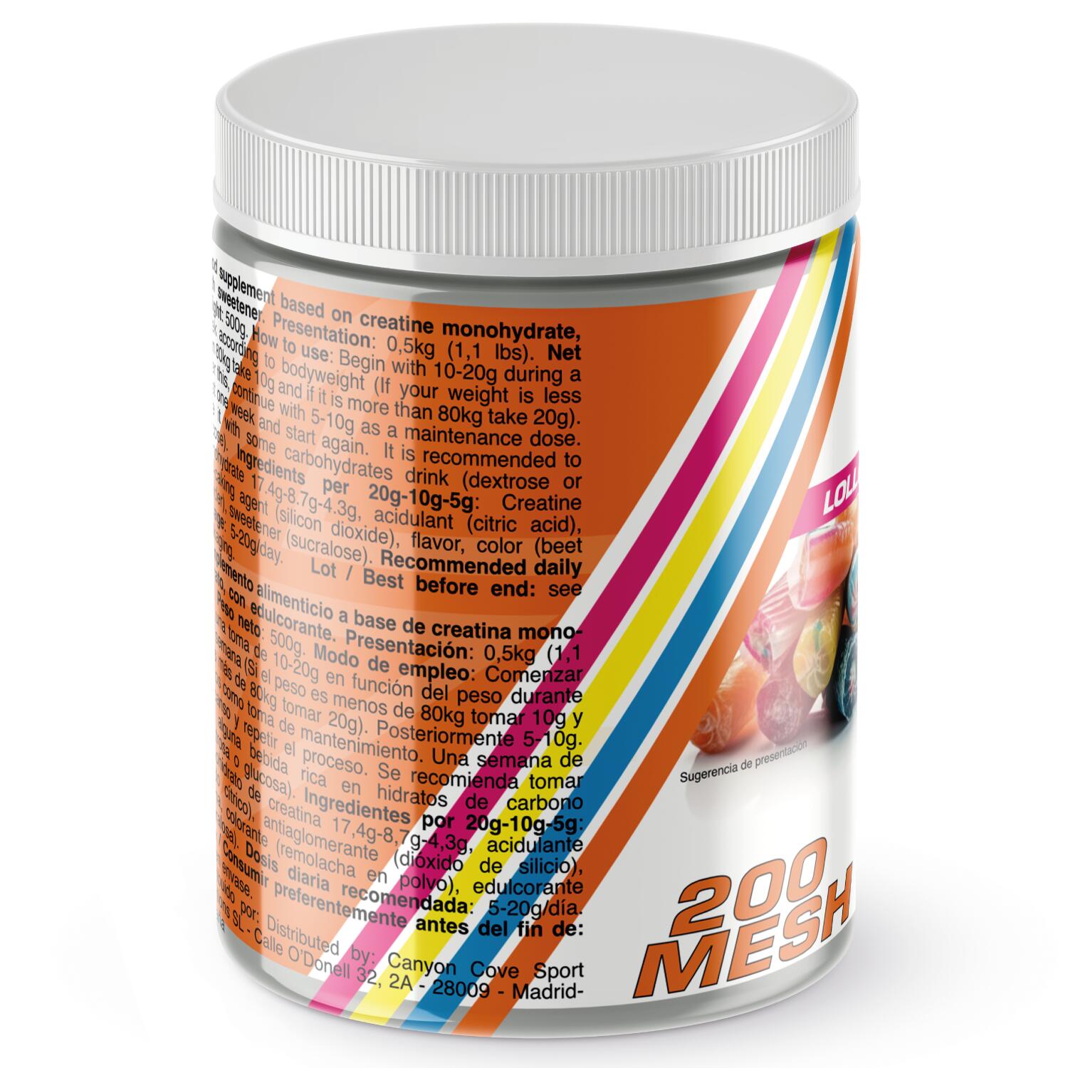 Creatina Monohidrato 500g  sabor LOLLIPOP (200MESH) 3/4