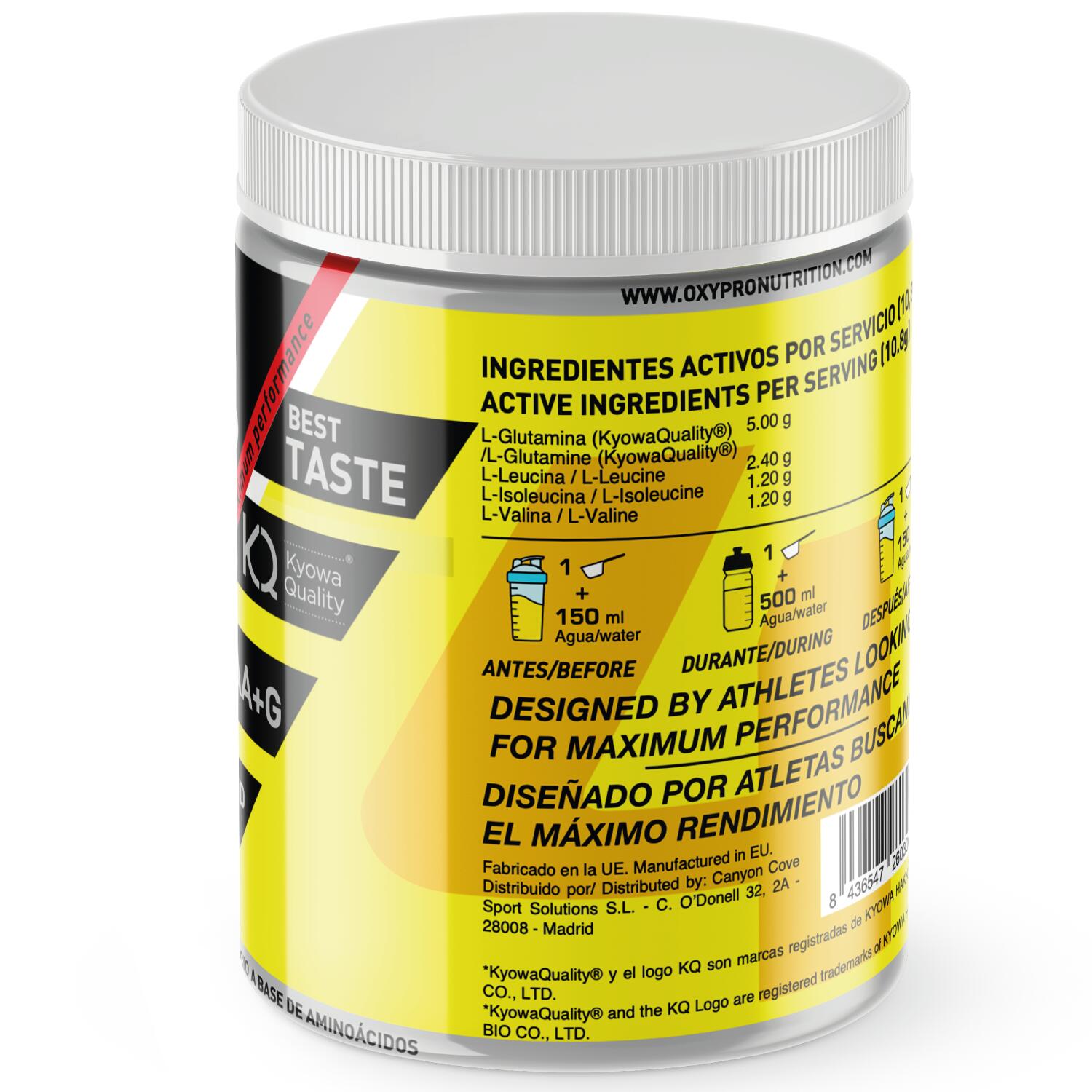 BCAA + Glutamina (Kyowa Quality®)  500gr sabor limón 2/4