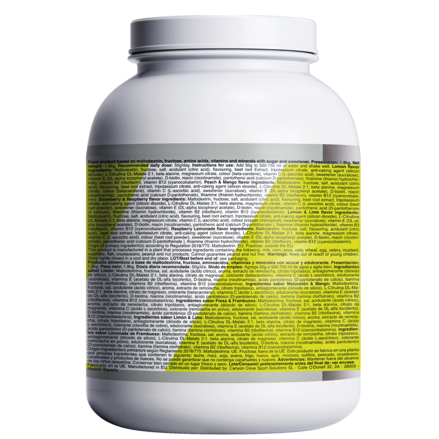 Professional Isotonic 1:08 (Maltodextrina  fructosa) Sabor Melocotón&Mango 1,8kg 2/3