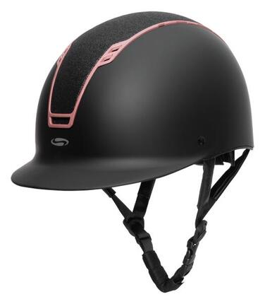 Swing Casque d'équitation H22 Shine - Noir mat - Or rose brillant