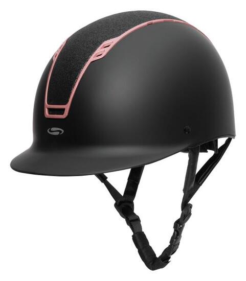 Swing Casque d'équitation H22 Shine - Noir mat - Or rose brillant