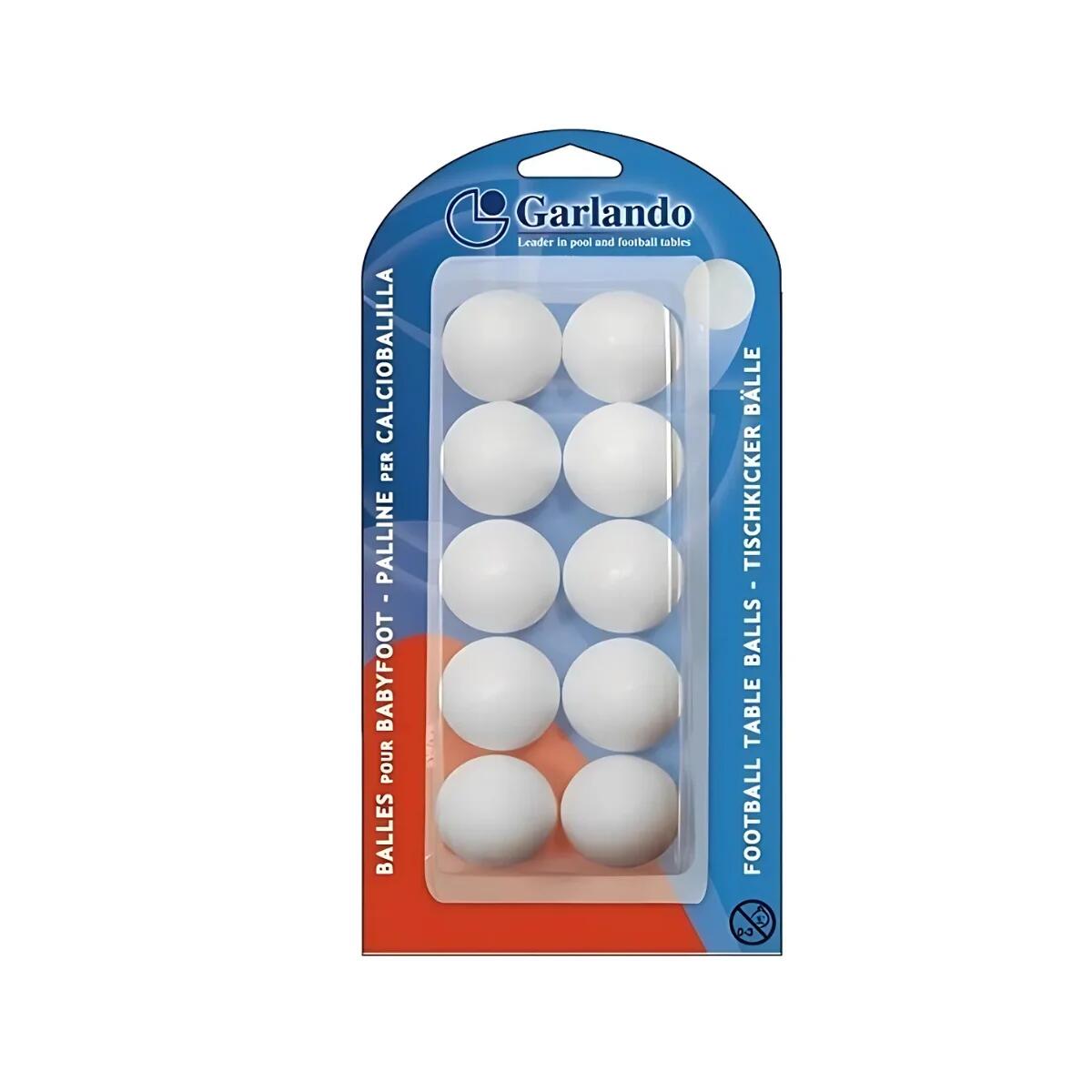 GARLANDO Voetbaltafel Balletjes - Wit - 10 stuks