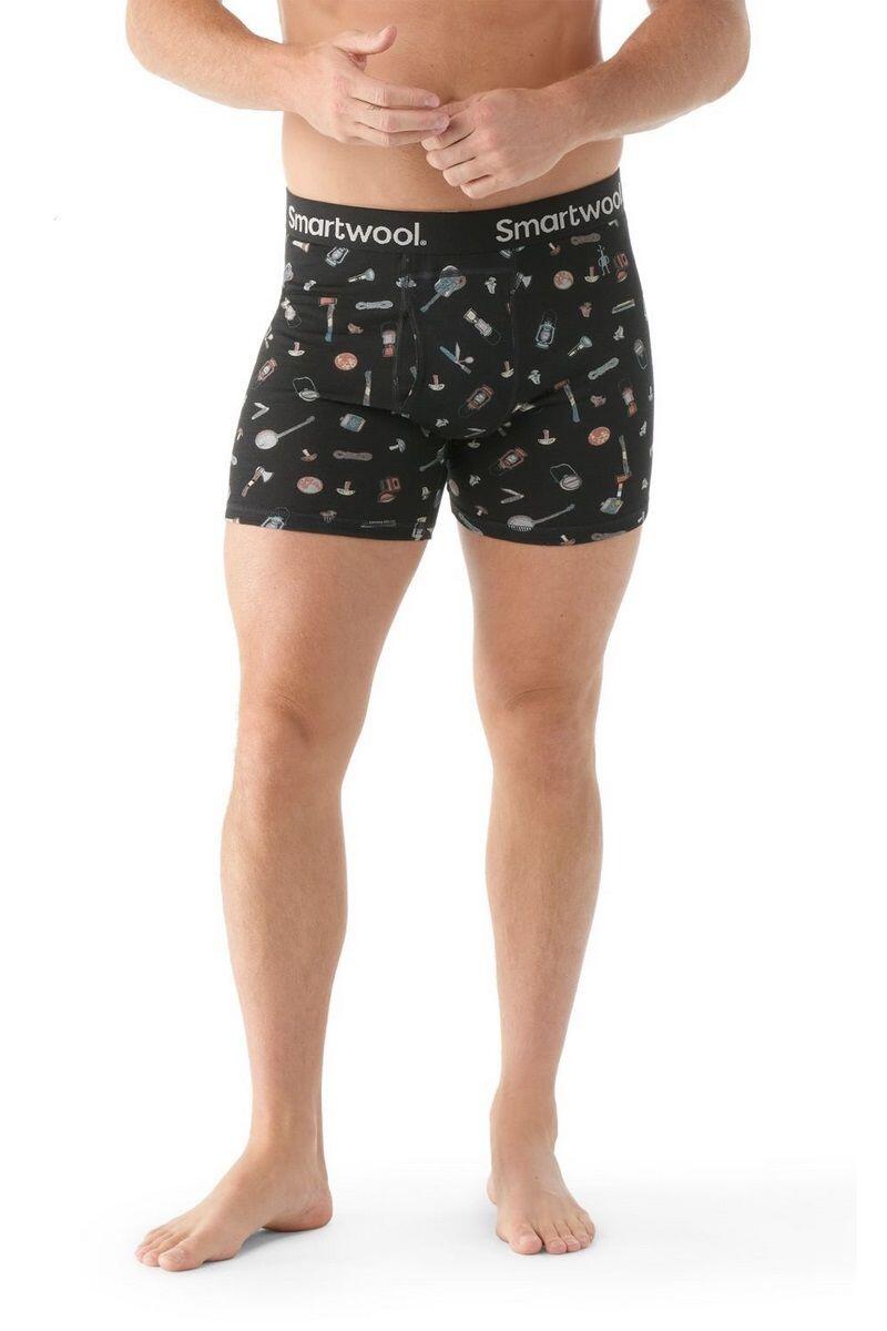 Boxer da uomo Smartwool Merino Print Boxer Brief nero/multicolore S 2/5